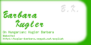barbara kugler business card